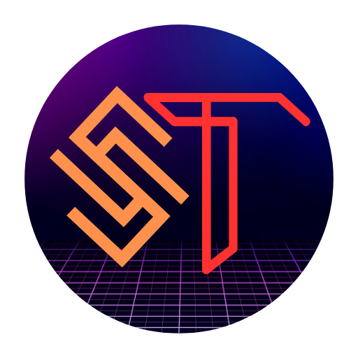 Site logo for shanethin.com, showing a stylized S and T drawn in a minimal, futuristic font.